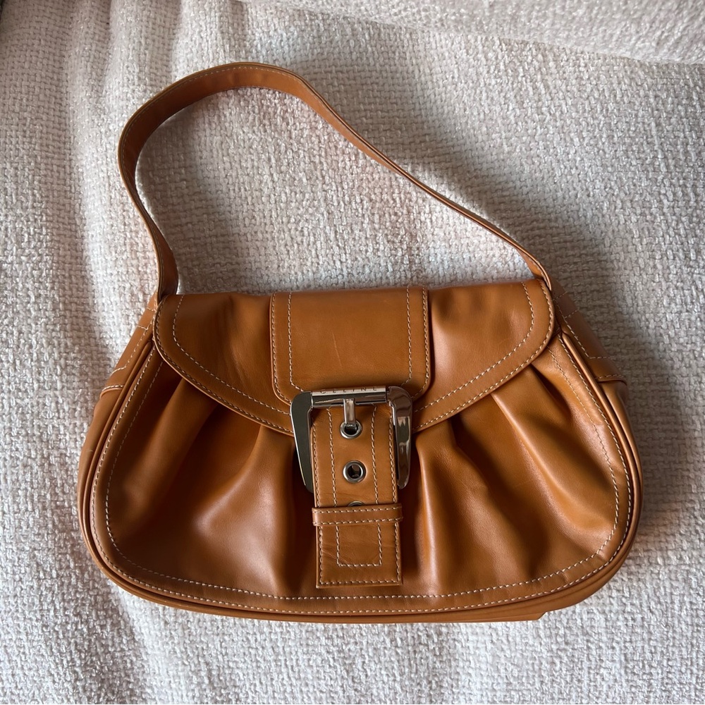 Orange Celine Buckle shoulder bag